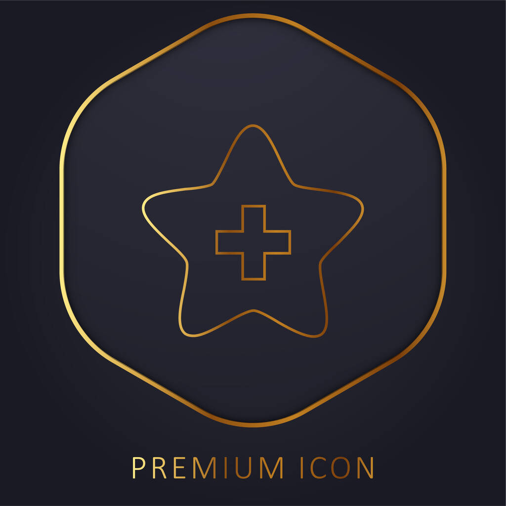 Προσθήκη στα αγαπημένα χρυσή γραμμή premium λογότυπο ή εικονίδιο - Διάνυσμα, εικόνα