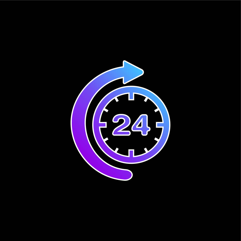 24 hodinový čas s modrou vektorovou šipkou - Vektor, obrázek