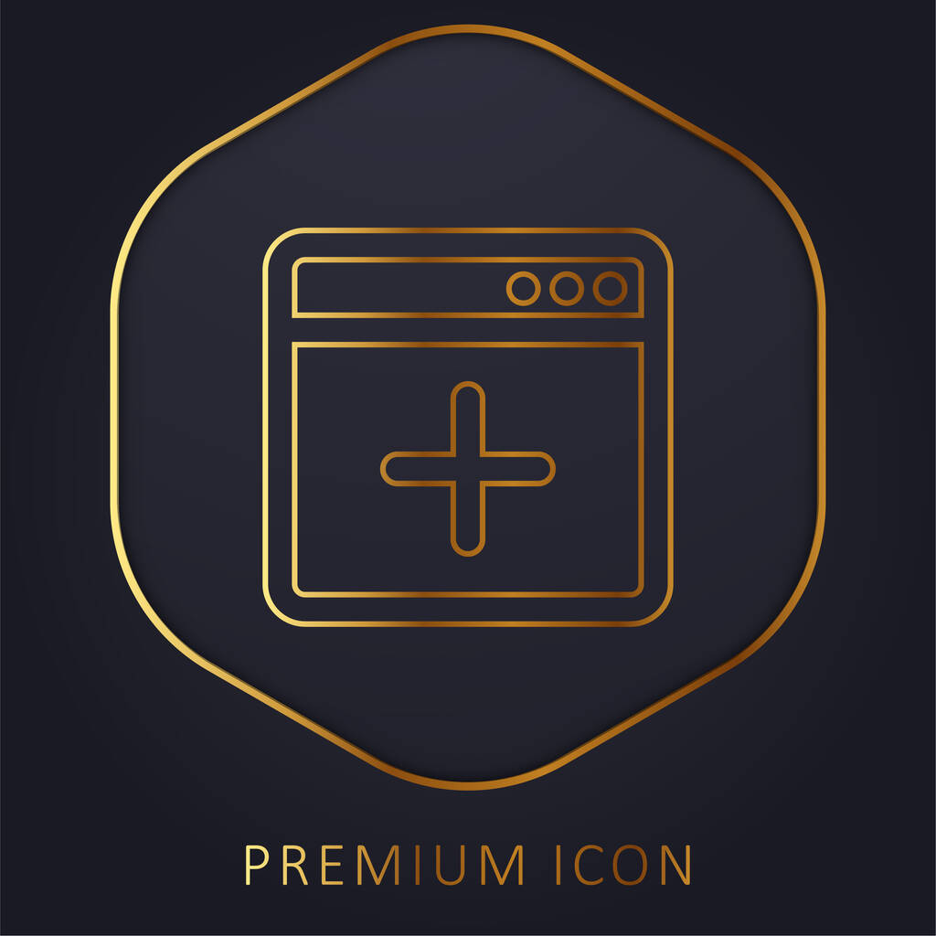 Add Window golden line premium logo or icon - Vector, Image