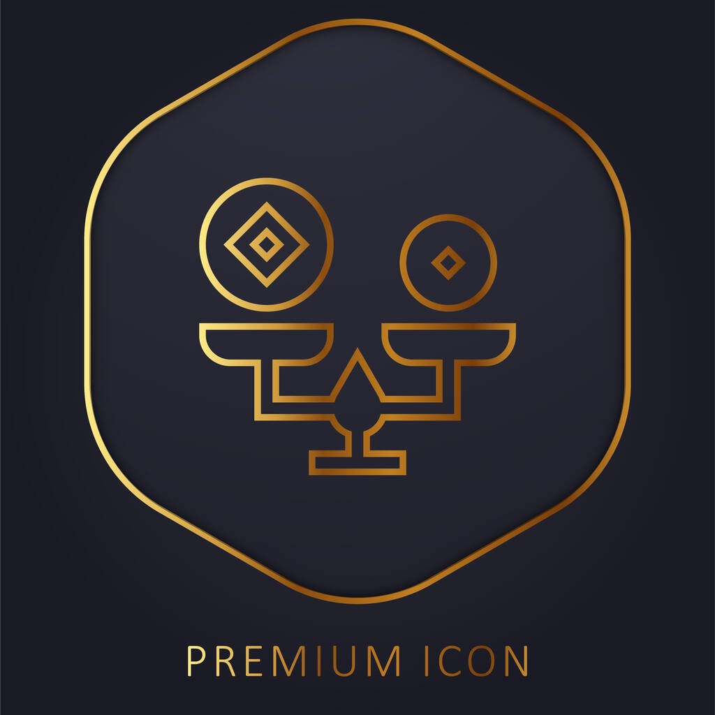 Equilibrio logotipo de línea de oro o icono - Vector, Imagen