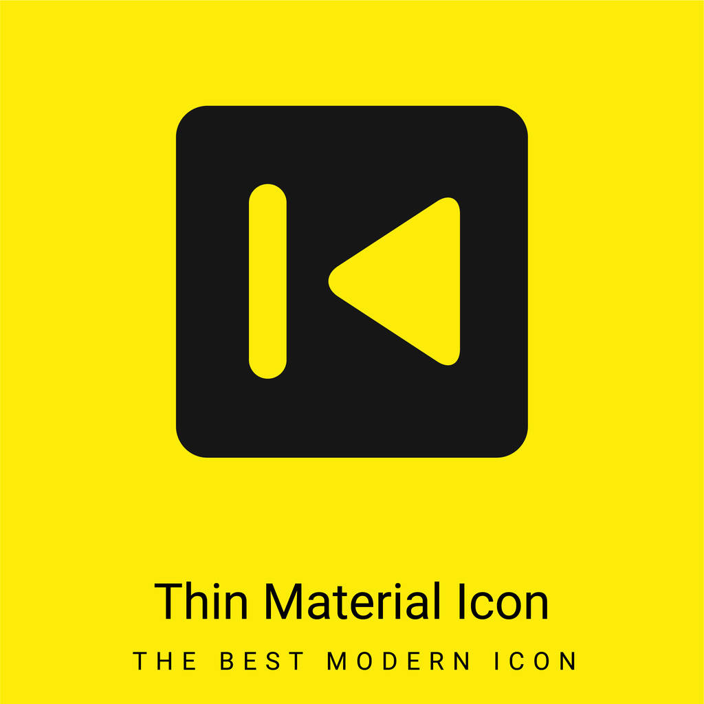 Botón trasero icono de material amarillo brillante mínimo - Vector, imagen
