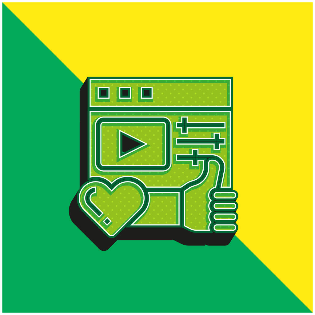 Elismerés Zöld és sárga modern 3D vektor ikon logó - Vektor, kép