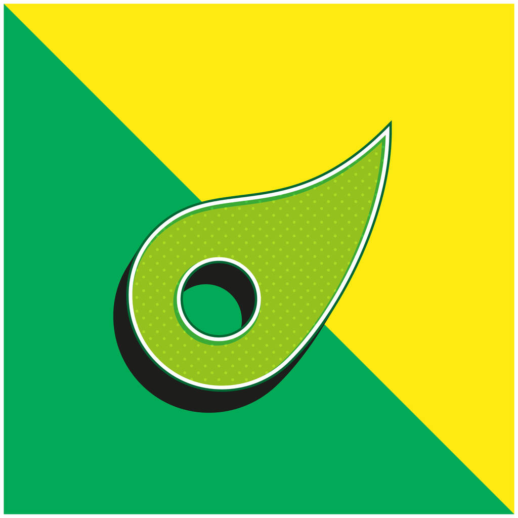 Зелений астероїд і жовтий сучасний логотип вектора 3d - Вектор, зображення