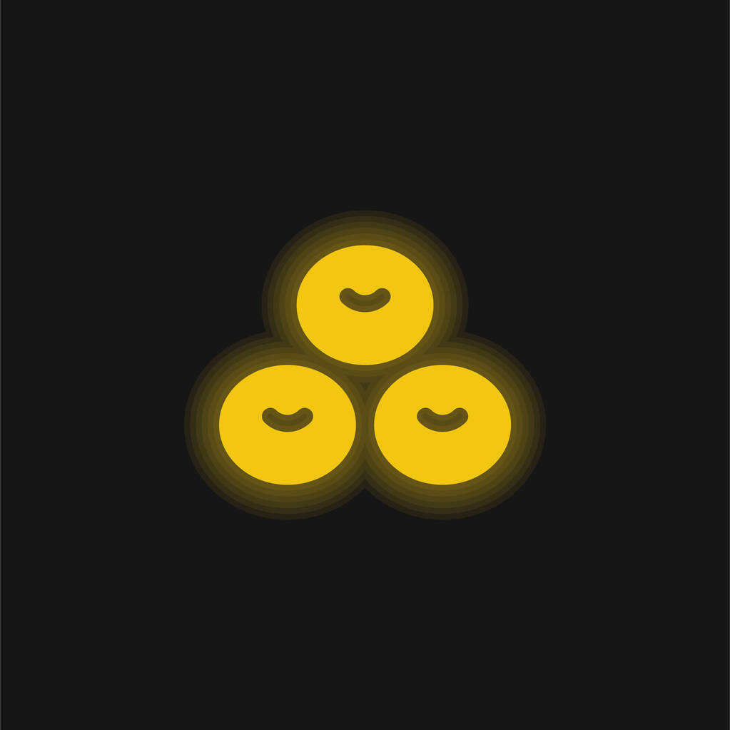 Icono de neón brillante amarillo de células sanguíneas - Vector, imagen
