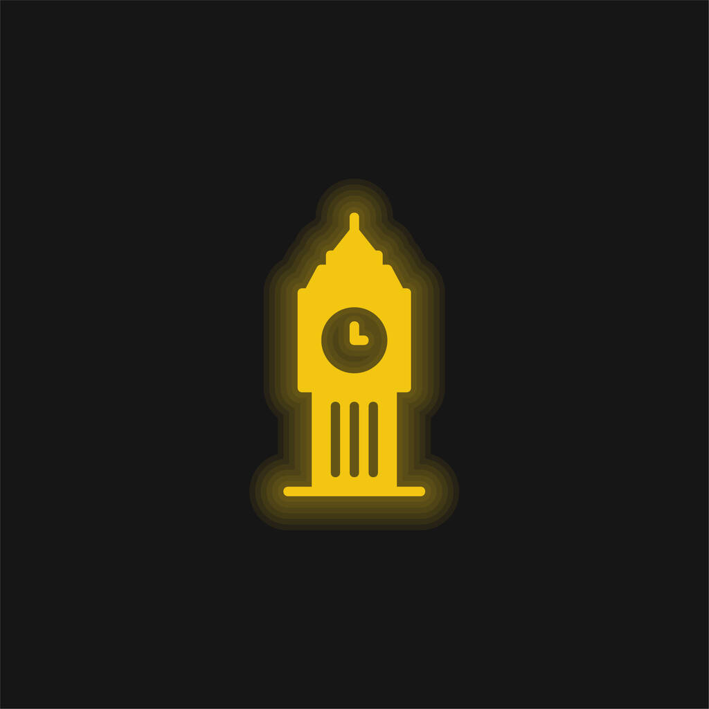 Leuchtende Leuchtschrift Big Ben-Gelb - Vektor, Bild