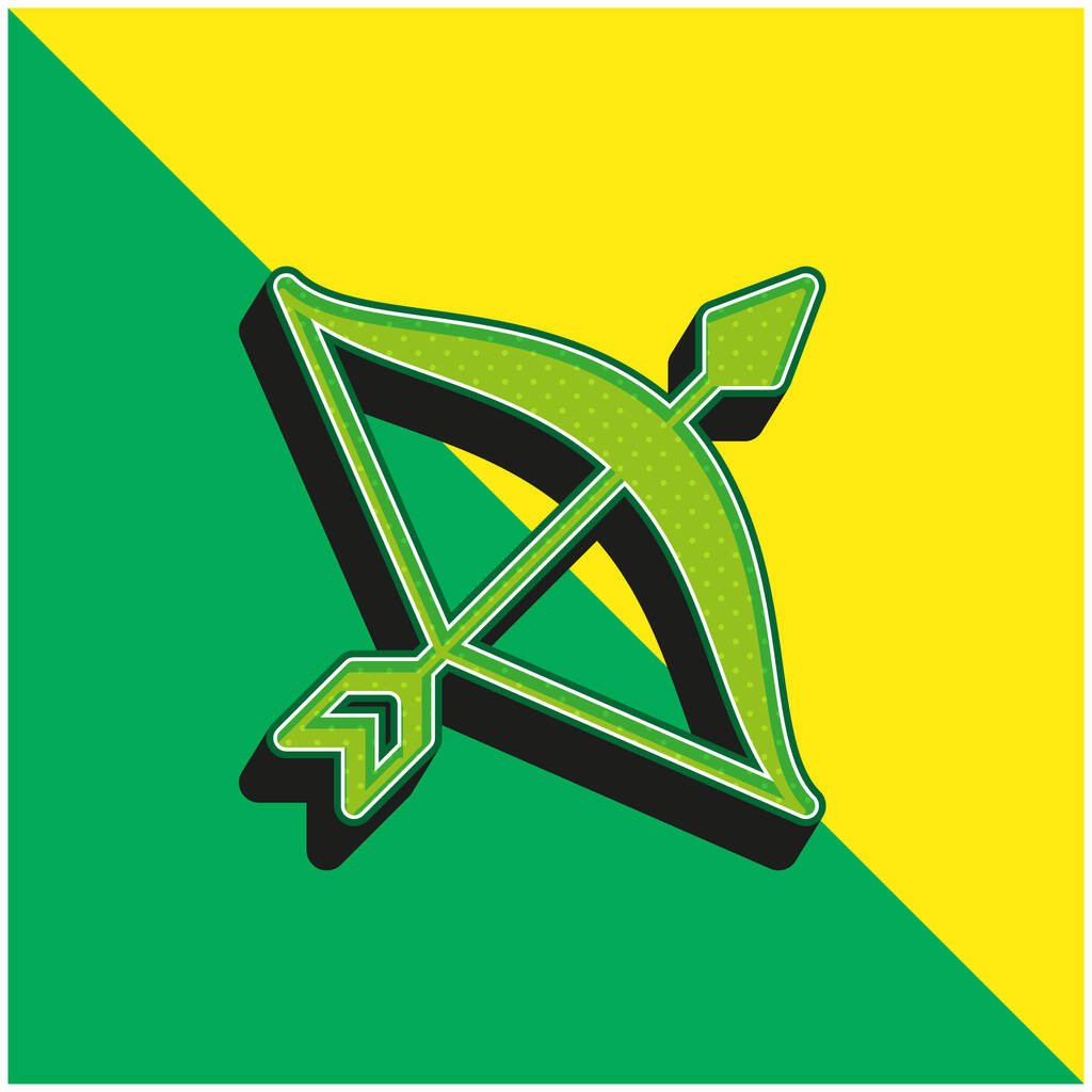 Bow Zielony i żółty nowoczesny ikona wektora 3D logo - Wektor, obraz