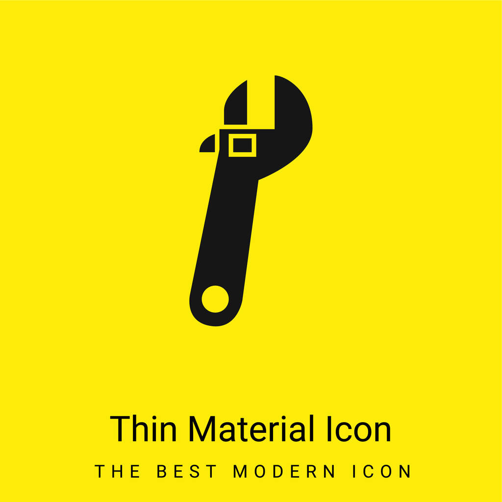 Adjusting Wrench Tool minimal bright yellow material icon - Vector, Image