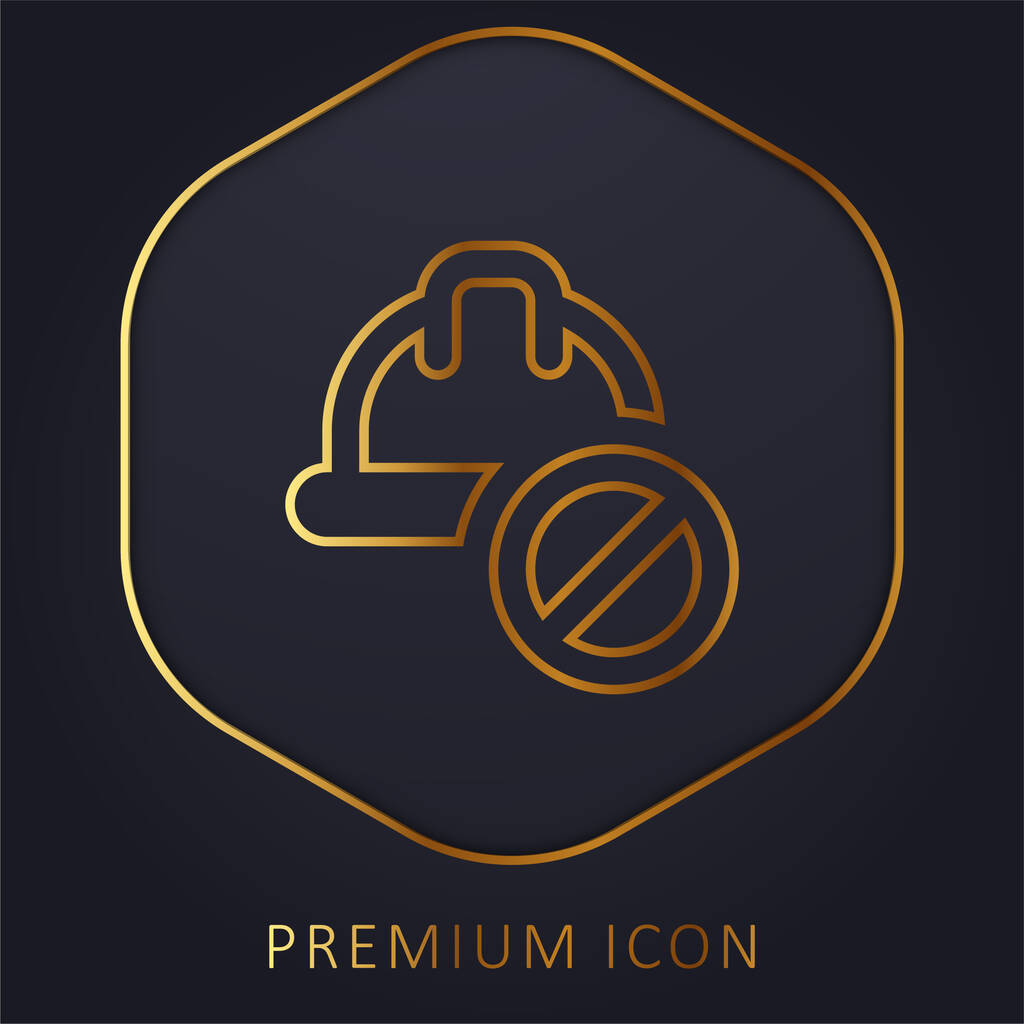 Logotipo o icono premium de línea dorada prohibida - Vector, Imagen