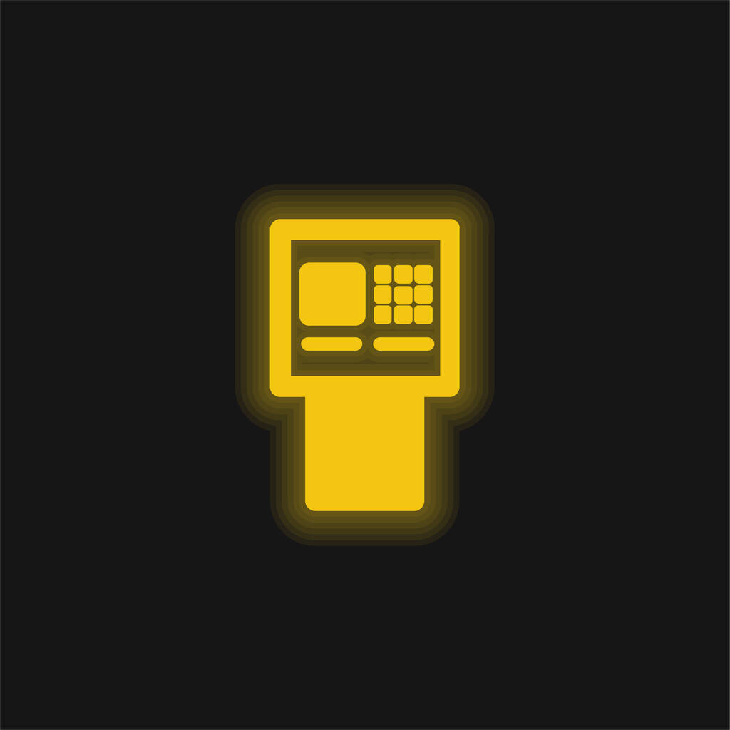 Icône fluo jaune ATM - Vecteur, image