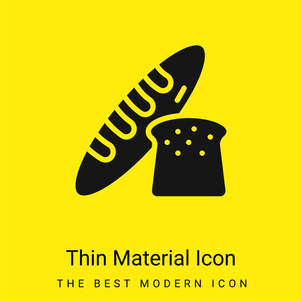 Pain minimal jaune vif icône matérielle - Vecteur, image