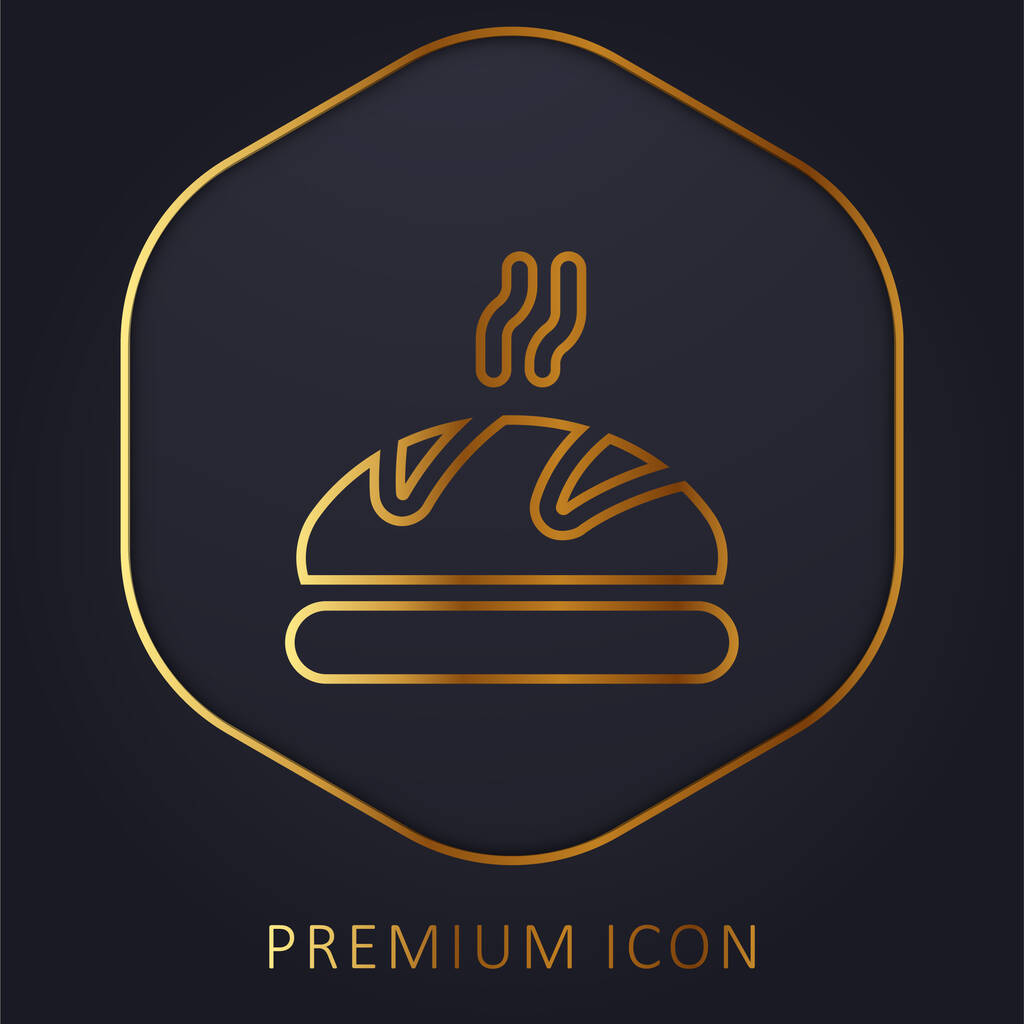 Ekmek altın çizgisi prim logosu veya simgesi - Vektör, Görsel