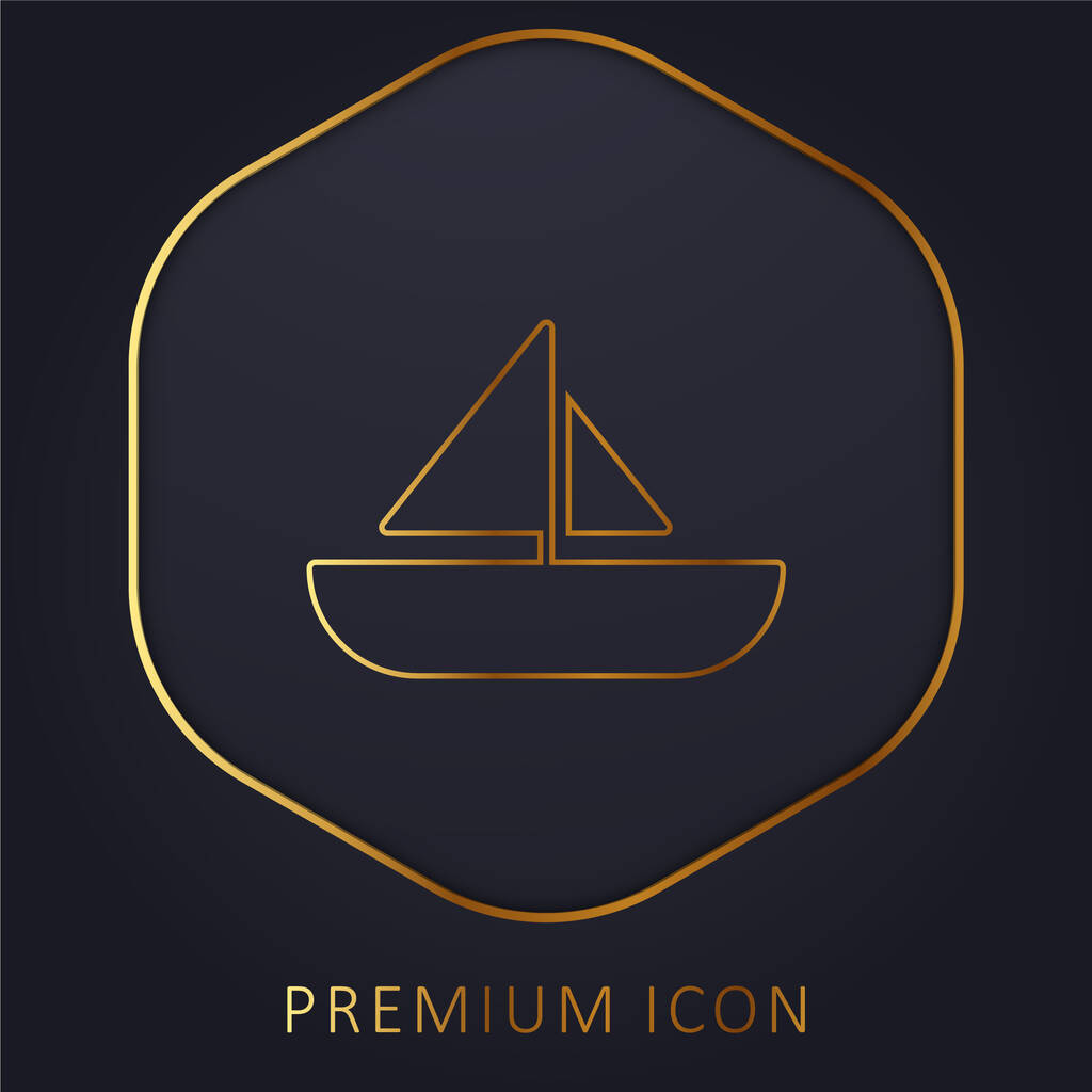 Złota linia łodzi logo premium lub ikona - Wektor, obraz