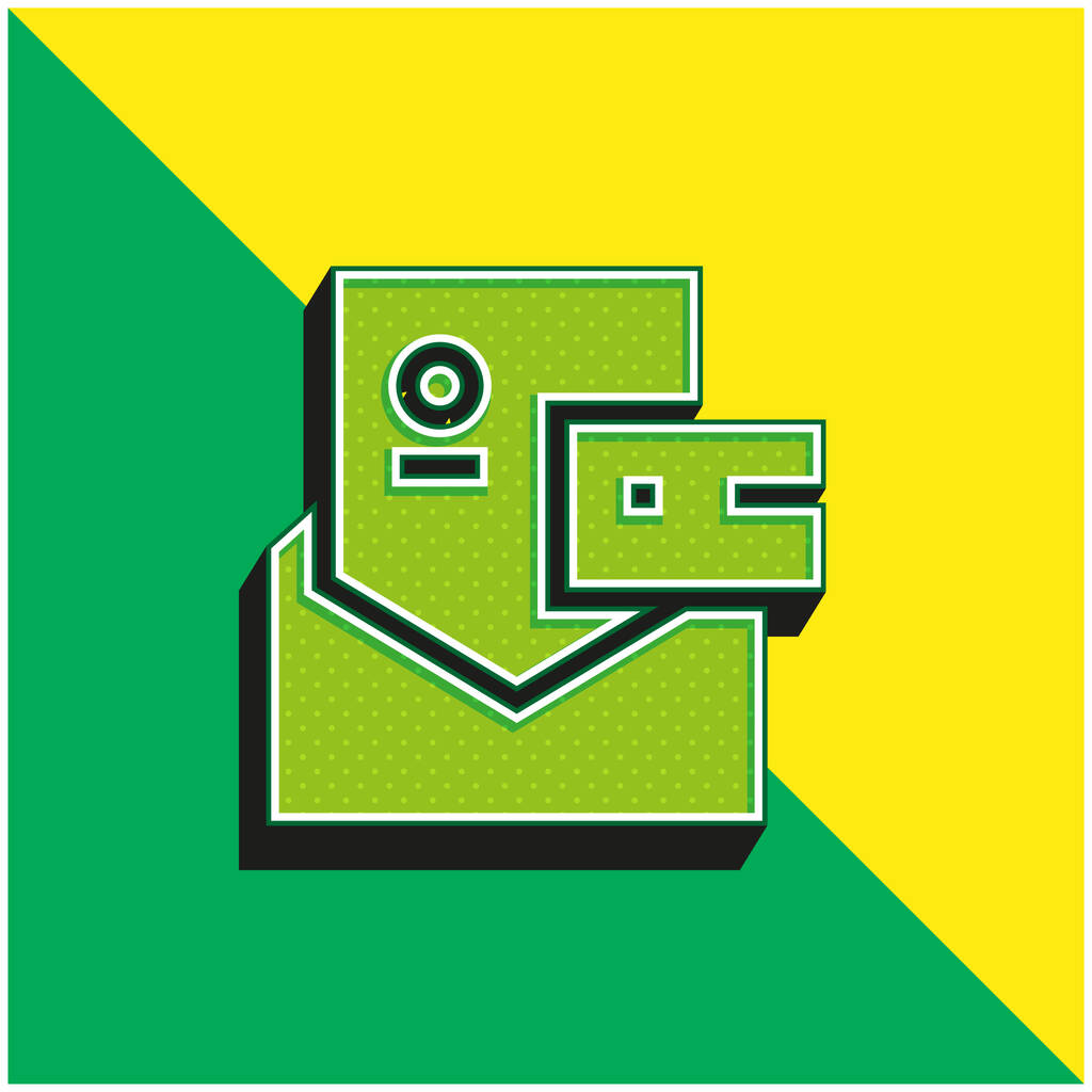 Marque Vert et jaune moderne logo icône vectorielle 3d - Vecteur, image
