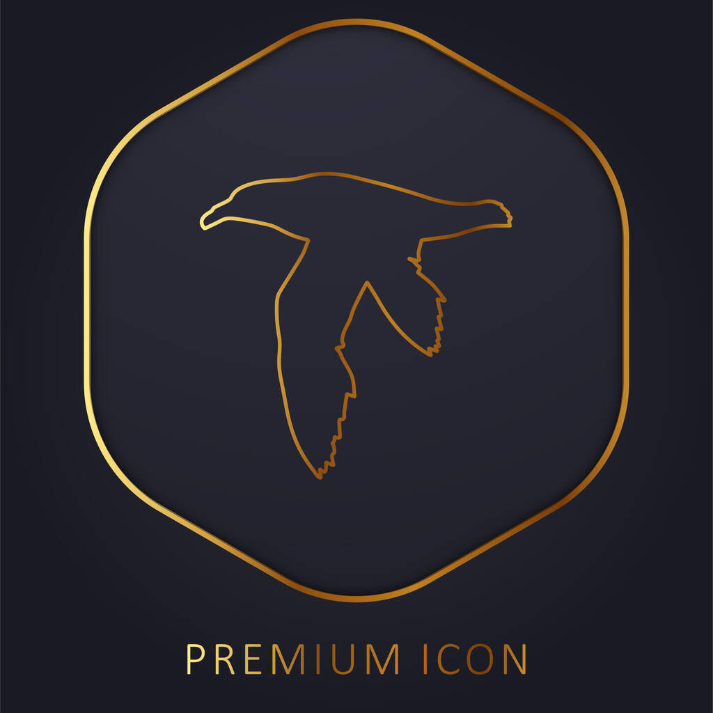 Bird Petrel Shape golden line premium logo or icon - Vector, Image