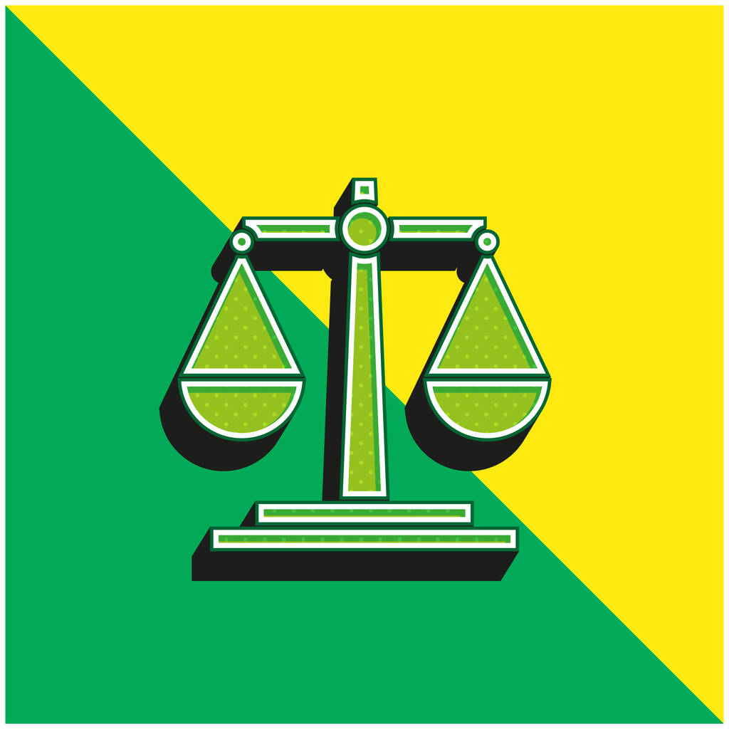 Balance verde y amarillo moderno logotipo del icono del vector 3d - Vector, Imagen