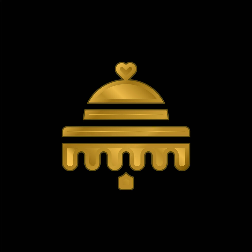Banquet gold plated metalic icon or logo vector - Vector, Image