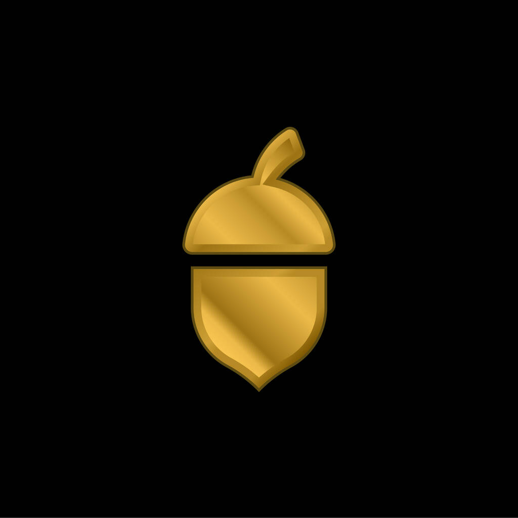 Icono metálico chapado en oro de maíz o vector de logotipo - Vector, imagen