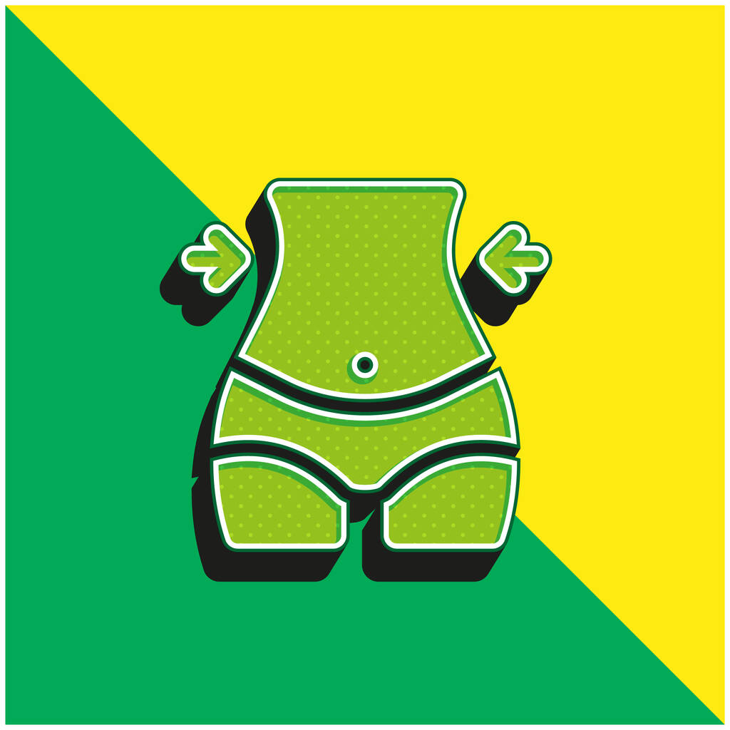 Тело Зеленый и желтый современный 3D логотип векторной иконки - Вектор,изображение