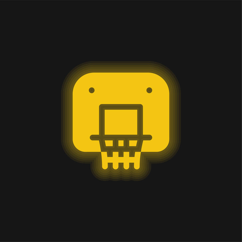 Backboard yellow glowing neon icon - Vector, Image