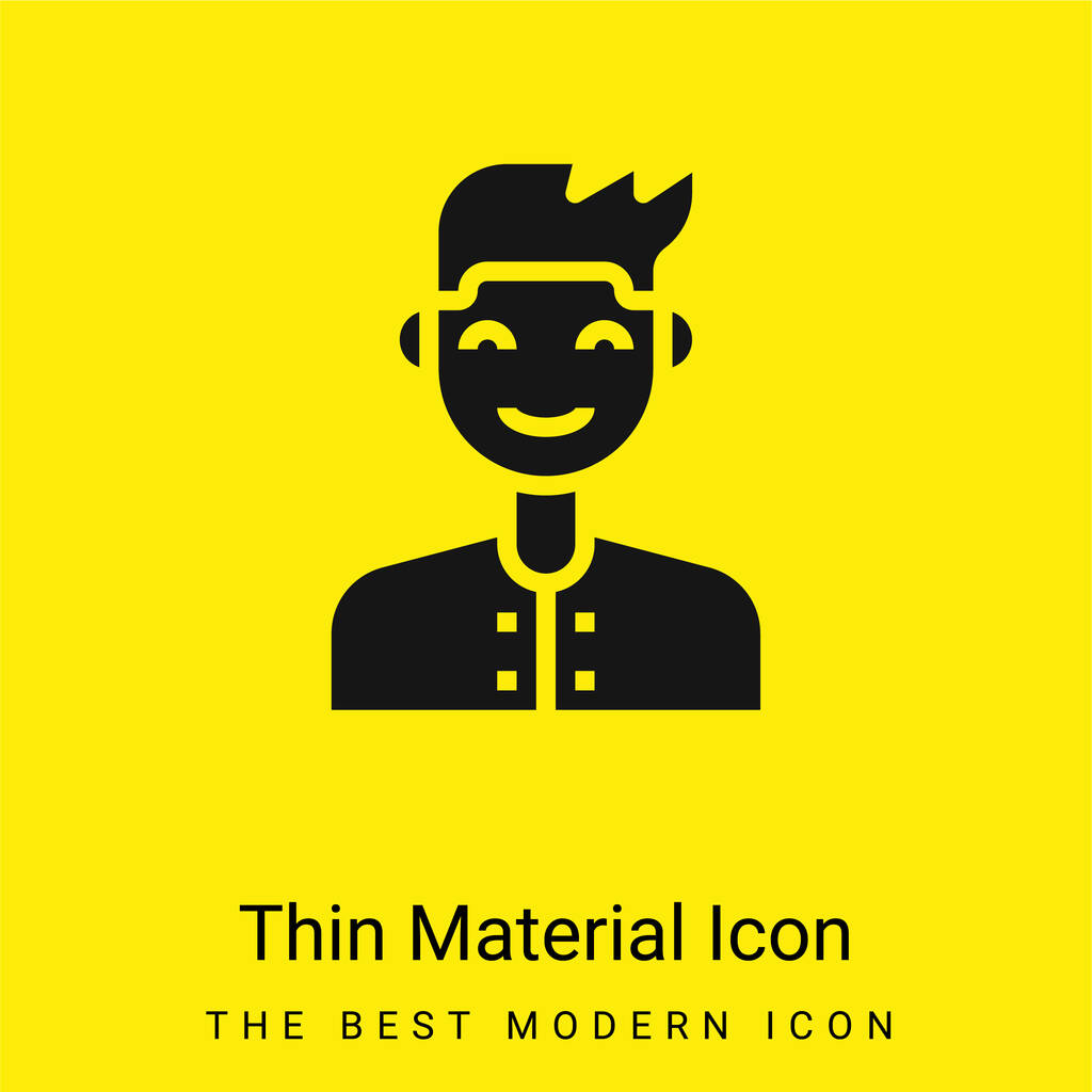Garçon minimal jaune vif icône matérielle - Vecteur, image