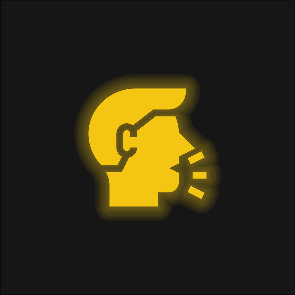 Lélegző sárga izzó neon ikon - Vektor, kép