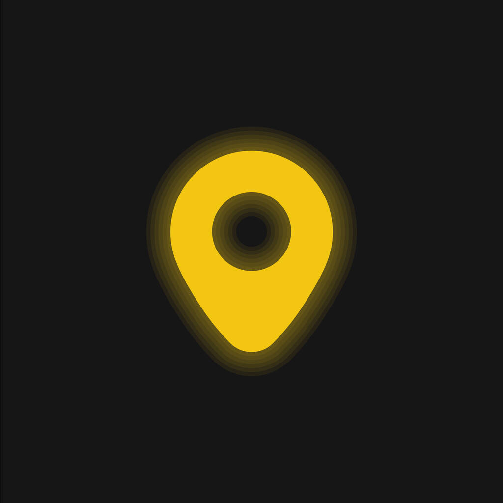 Flughafen-Platzhalter gelb leuchtendes Neon-Symbol - Vektor, Bild