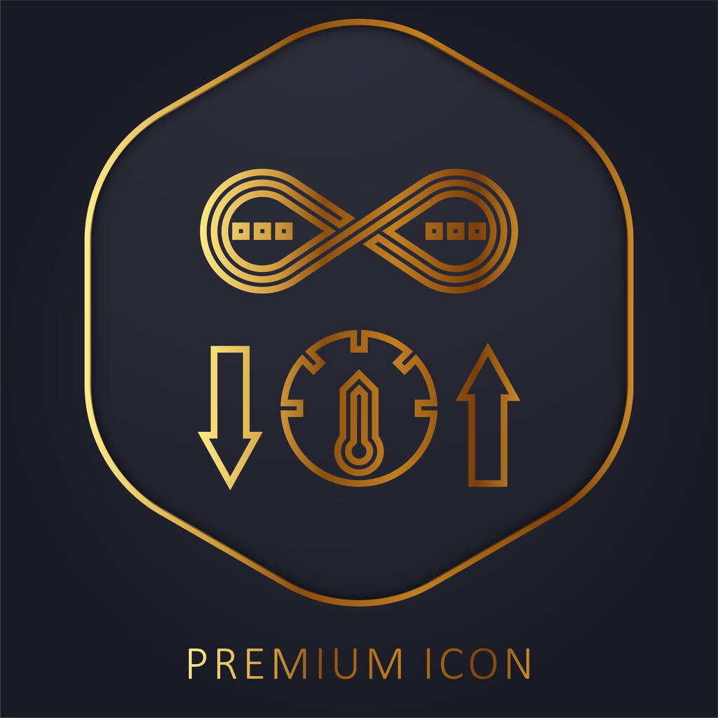 Пропускна здатність золота лінія логотип або значок преміум-класу
 - Вектор, зображення