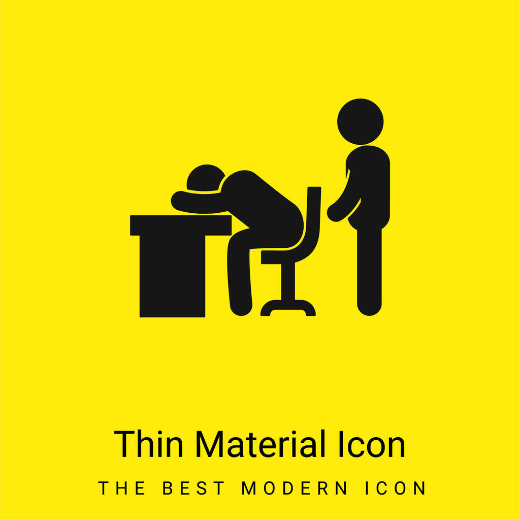 Boss Catching A Worker Sleeping minimal bright yellow material icon - Vektor, obrázek