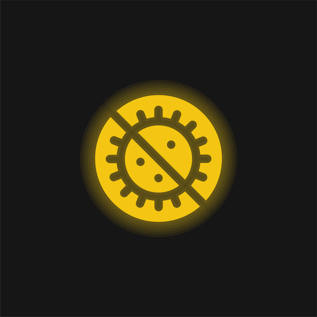 Icono de neón brillante amarillo antibiótico - Vector, imagen