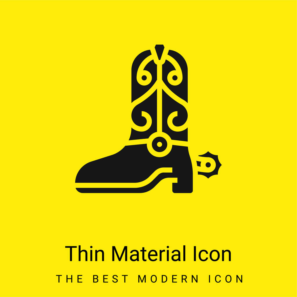 Csizma minimális fényes sárga anyag ikon - Vektor, kép