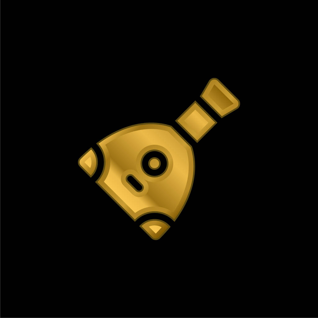 Balalajka złocona metaliczna ikona lub wektor logo - Wektor, obraz