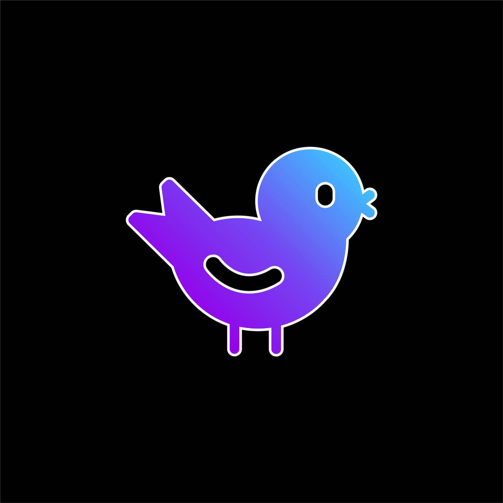 Значок голубого градиента птицы - Вектор,изображение