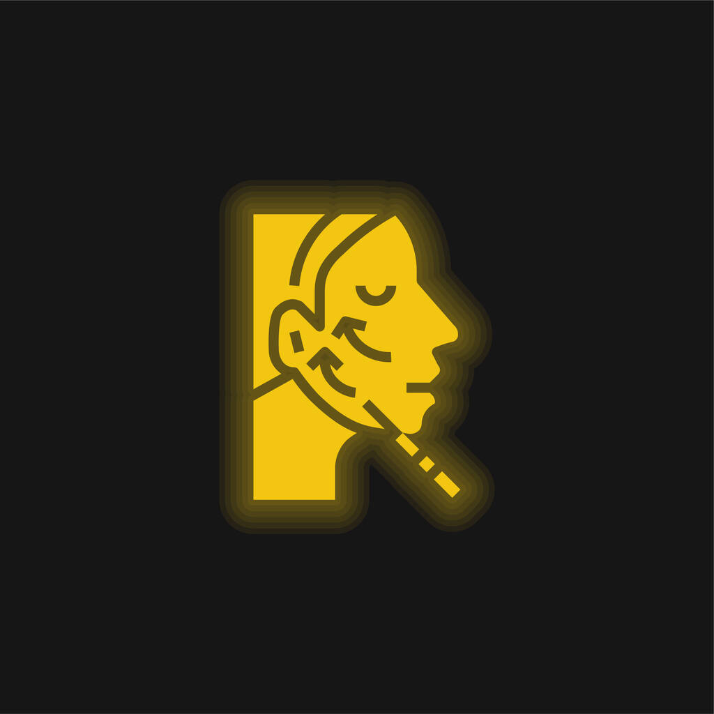 Botoxická žlutá zářící neonová ikona - Vektor, obrázek
