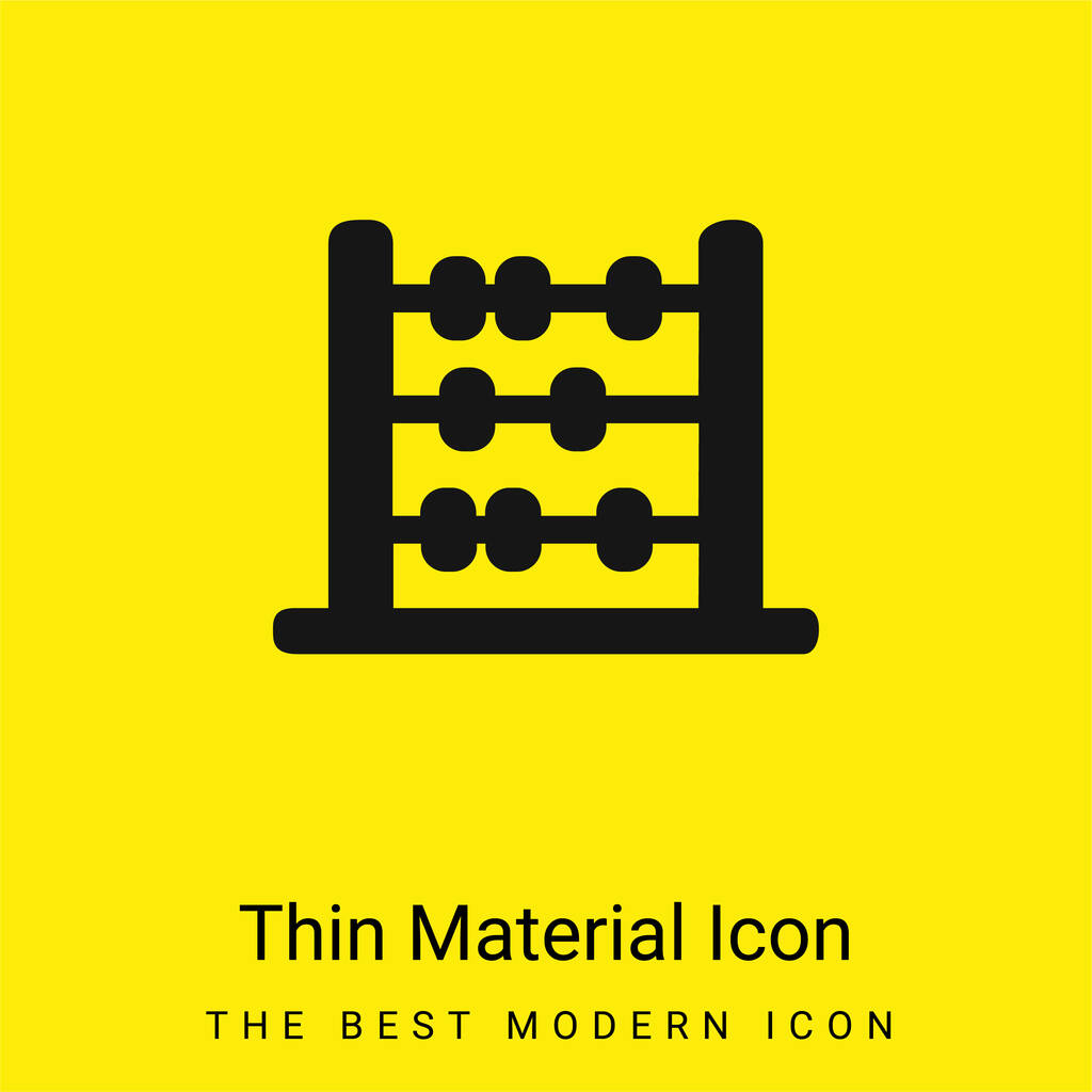 Abacus Silhouette minimal bright yellow material icon - Vector, Image