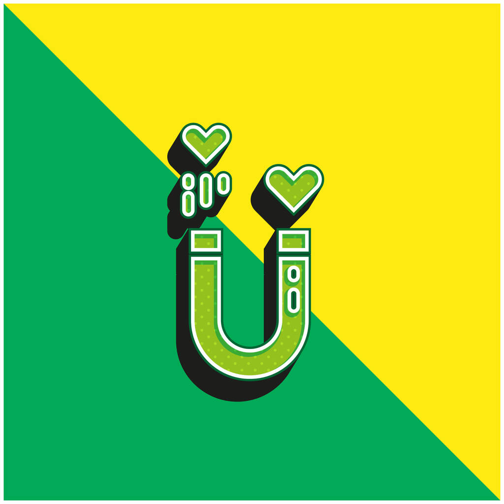 Attrazione Verde e giallo moderno logo icona vettoriale 3d - Vettoriali, immagini