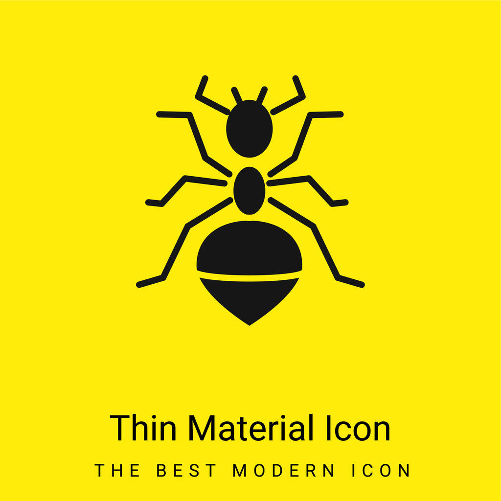 Ant ícone material amarelo brilhante mínimo - Vetor, Imagem