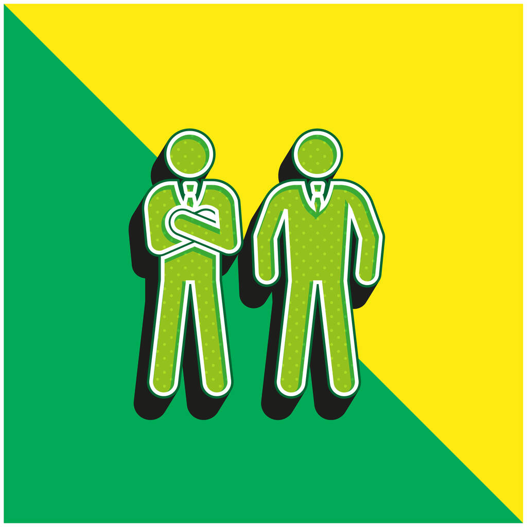 Guardaespaldas verde y amarillo moderno vector 3d icono logotipo - Vector, Imagen