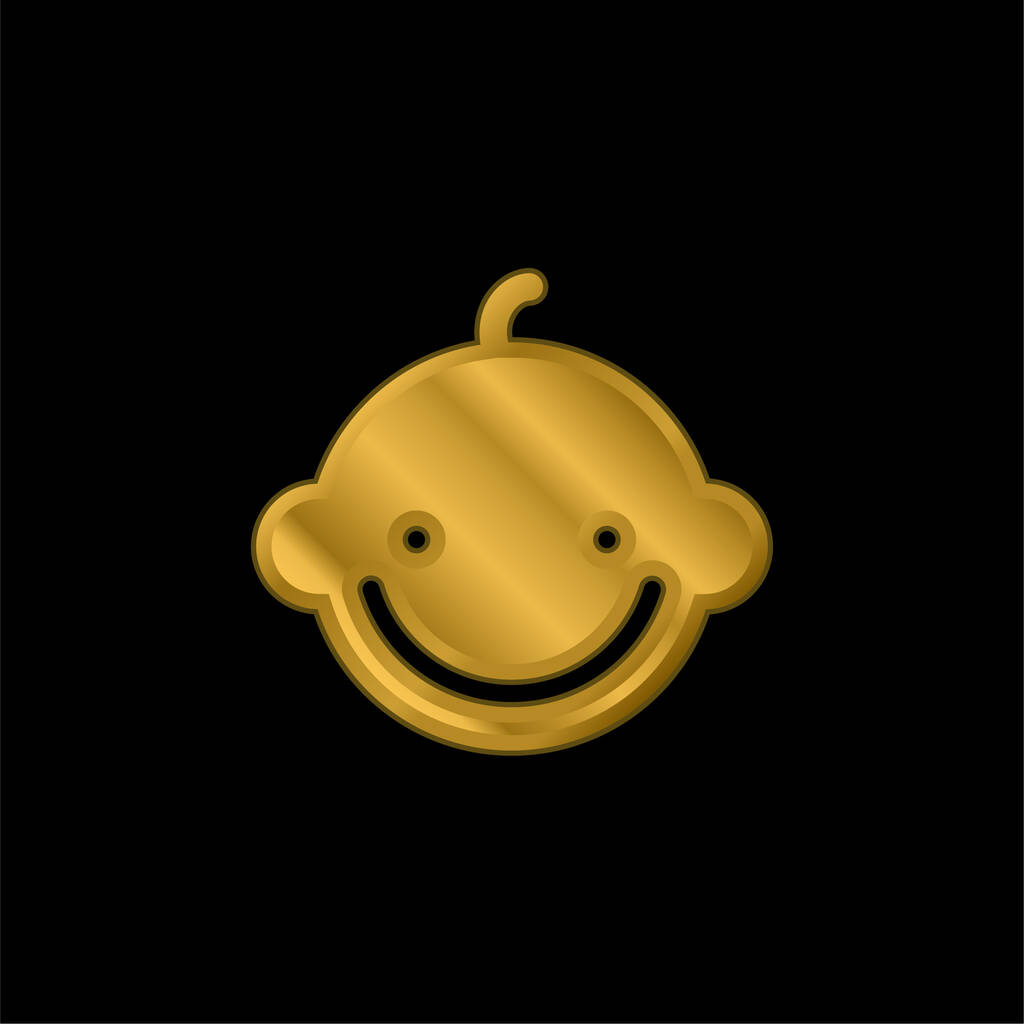 Baby Boy chapado en oro icono metálico o logo vector - Vector, Imagen