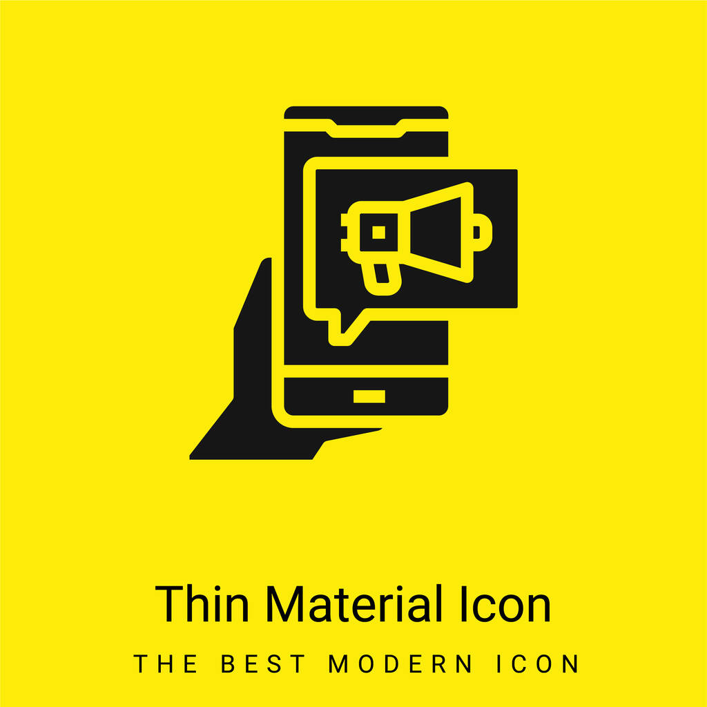 Advertising minimal bright yellow material icon - Vector, Image