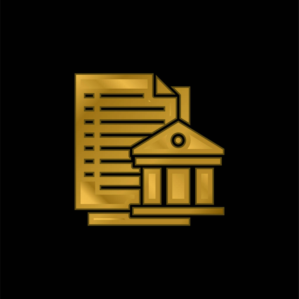 Τραπεζικό επίχρυσο μεταλλικό εικονίδιο ή λογότυπο διάνυσμα - Διάνυσμα, εικόνα