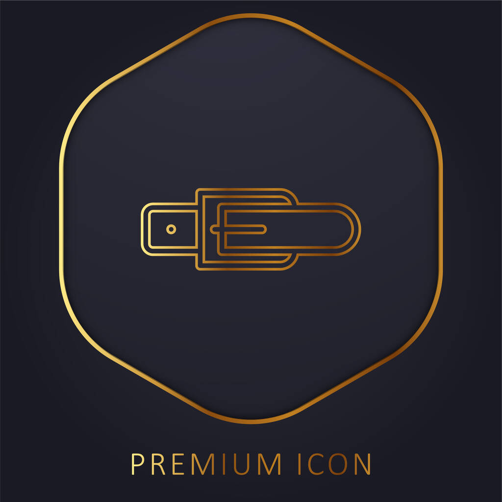 Cinturón de línea dorada logotipo premium o icono - Vector, imagen