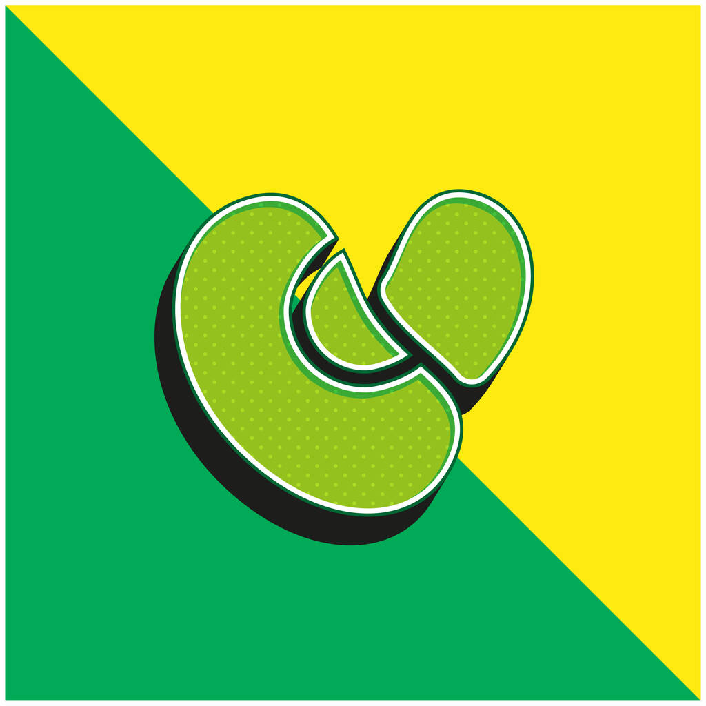 Зеленая фасоль и желтый современный 3D логотип векторной иконки - Вектор,изображение