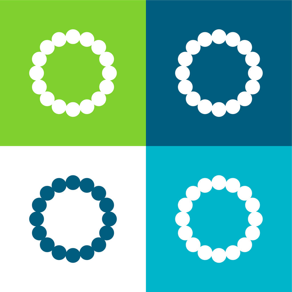 armband platte vier kleuren minimale pictogram set - Vector, afbeelding