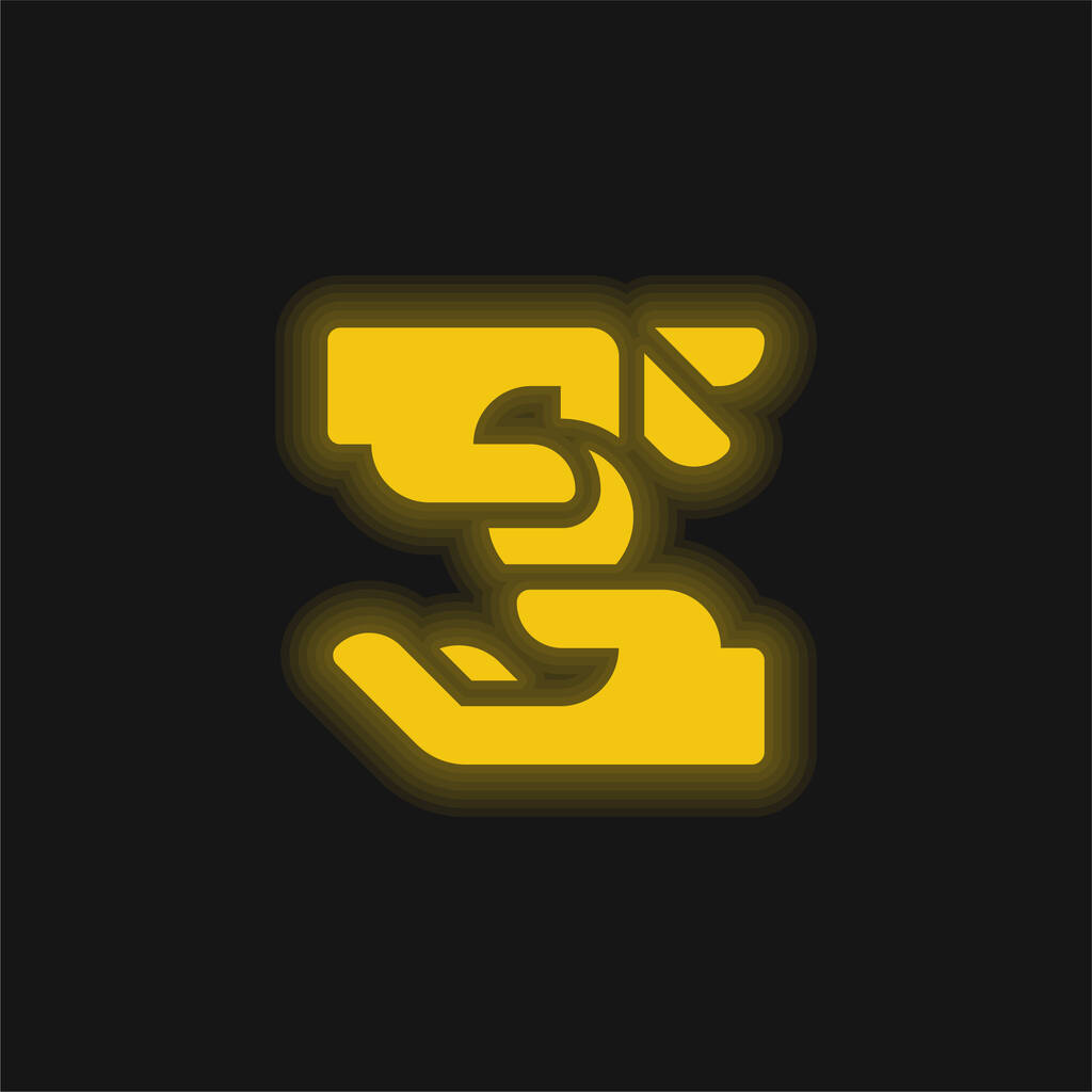 Жовта сяюча неонова іконка
 - Вектор, зображення