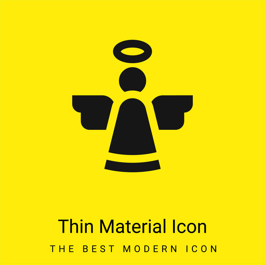 Anioł minimalna jasnożółta ikona materiału - Wektor, obraz