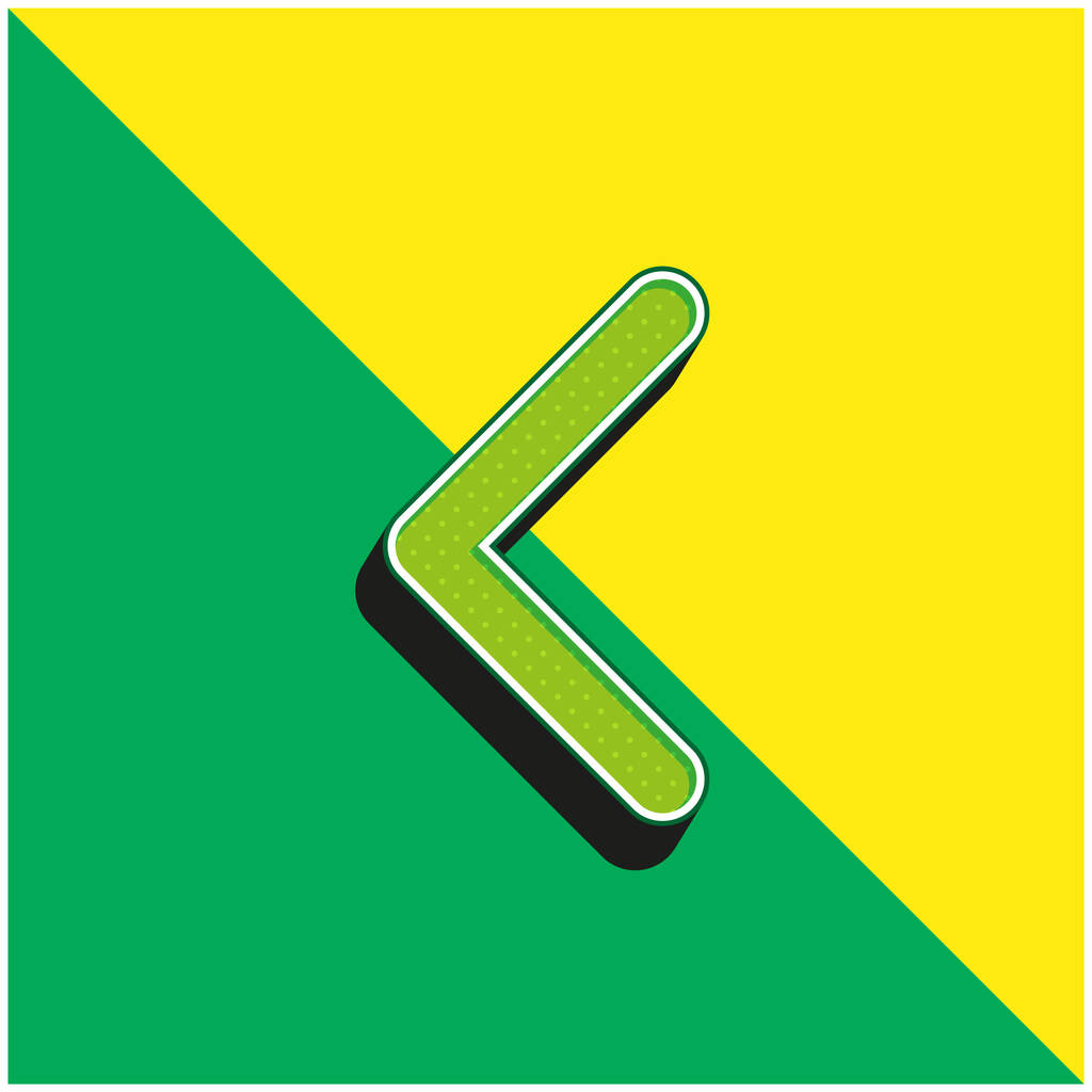 Arrowhead sottile profilo a sinistra verde e giallo moderno 3d vettore icona logo - Vettoriali, immagini