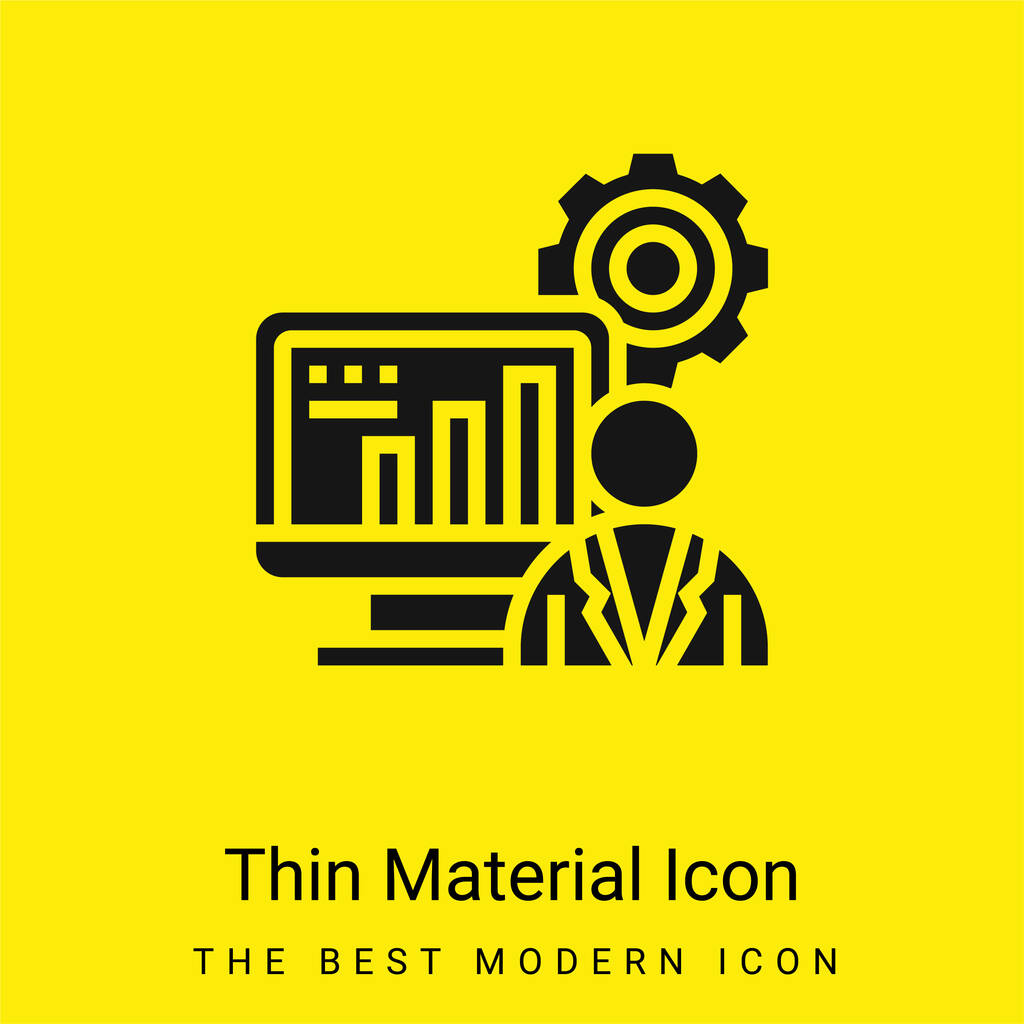 Administrator minimal bright yellow material icon - Vector, Image