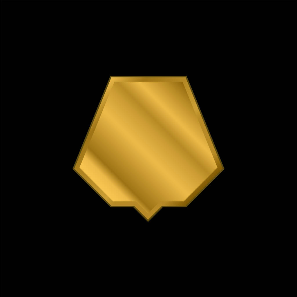 Schwarzes Nonagon vergoldetes Metallic-Symbol oder Logo-Vektor - Vektor, Bild