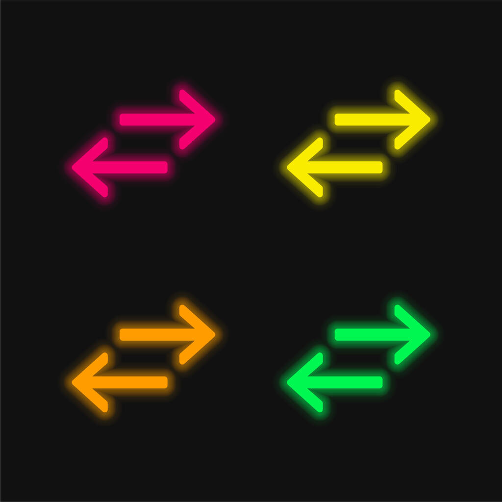 Стрелки четырехцветного неонового вектора - Вектор,изображение