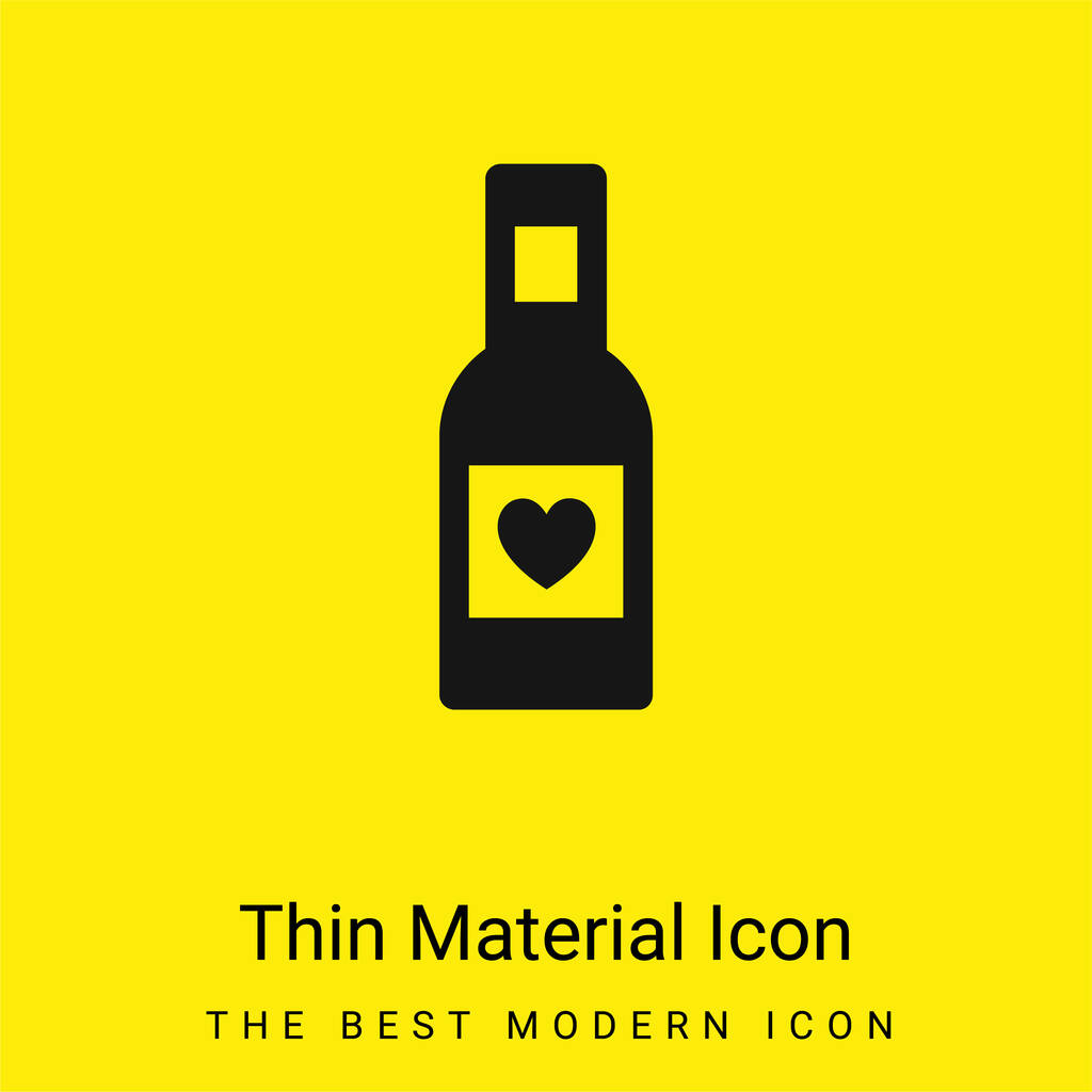 ワインのボトルは、最小限の明るい黄色の材料アイコン - ベクター画像